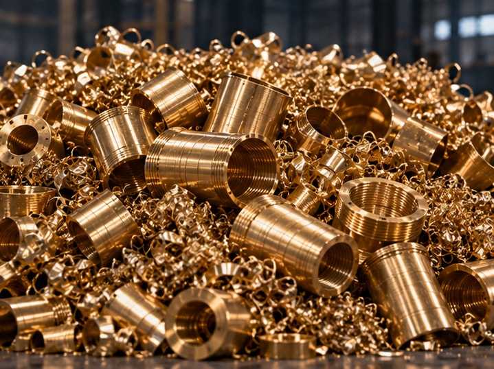 Brass bushing and ring scrap with high copper content